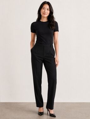 Babaton Black Full Length Pull On Tailored Pants